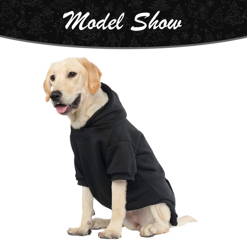 KOOLTAIL Basic Dog Hoodie - Soft and Warm Dog Hoodie Sweater with Leash Hole and Pocket, Dog Winter Coat, Cold Weather Clothes Sweatshirt for Small Medium Large Dogs Puppy Cat Boys Girls Black XL - Image 5